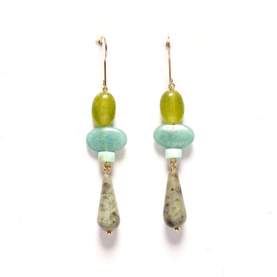 Vitamin Earrings- Jade, Amazonite, African Turquoise