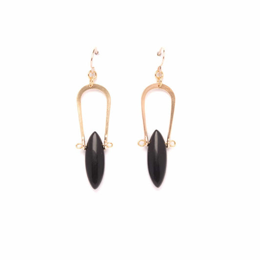 Amulet Earrings in Black Jasper