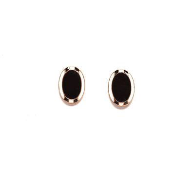 Black and White Oval Studs