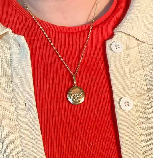 Poppy Locket Necklace- Blush Pearl