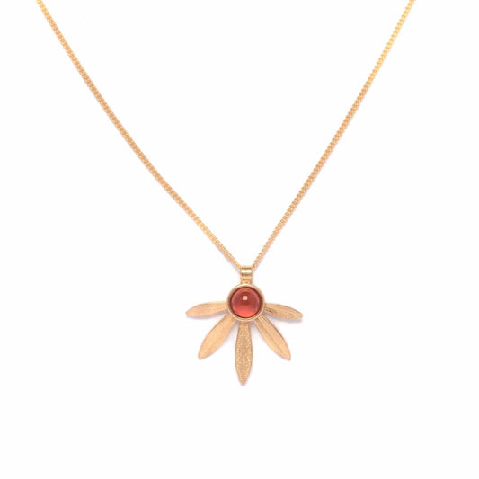 Laurel Pendant Necklace in Carnelian