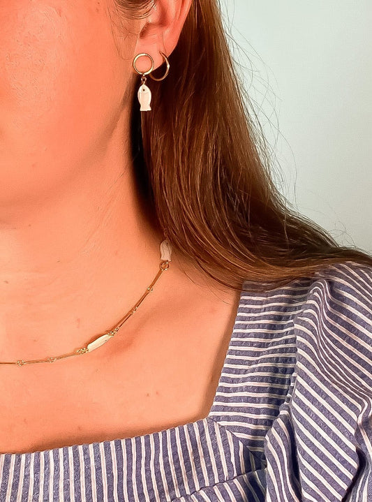Mother of Pearl Fish Studs