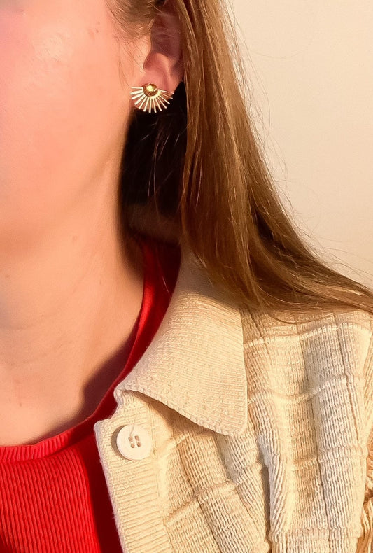 Beam Studs in Citrine