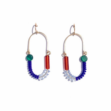 Cobalt, Sapphire, Mocha, + Malachite Balance Earrings