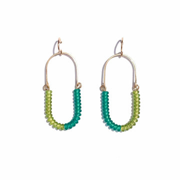 Olive + Emerald Balance Earrings