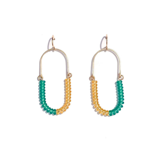 Topaz + Emerald Balance Earrings