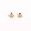 Gold Fill Carnelian Mini Pleat Jacket Earrings