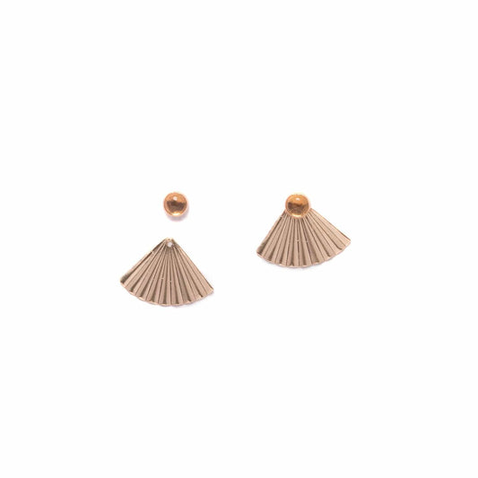 Gold Fill Citrine Mini Pleat Jacket Earrings