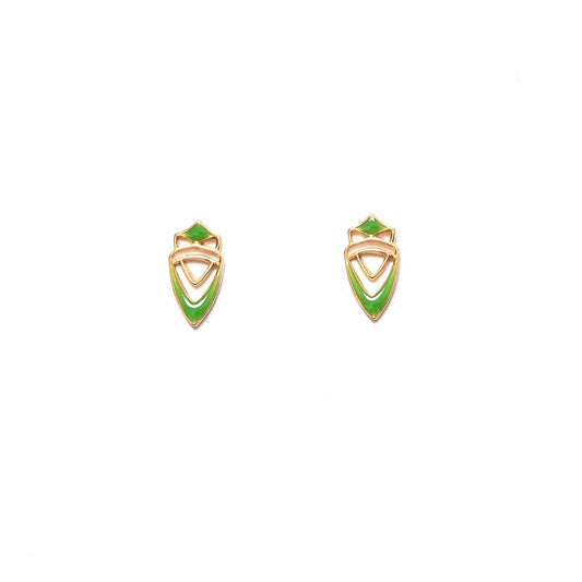 Art Deco Studs in Grass
