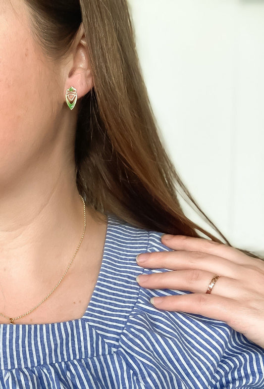 Art Deco Studs in Grass