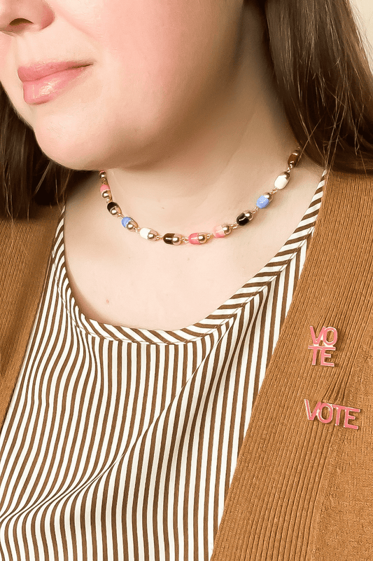 Hot Pink Vote Pin