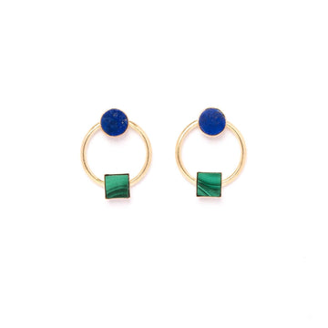 Lapis + Malachite Duality Earrings