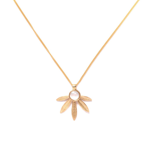 Laurel Pendant Necklace in Mother of Pearl