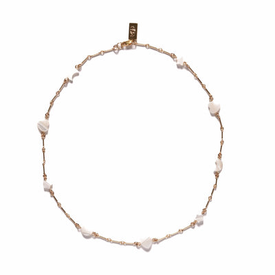 Minimal Charm Necklace- Mother of Pearl