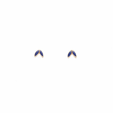 Tiny Laurel Studs in Matte Cobalt- Limited Edition