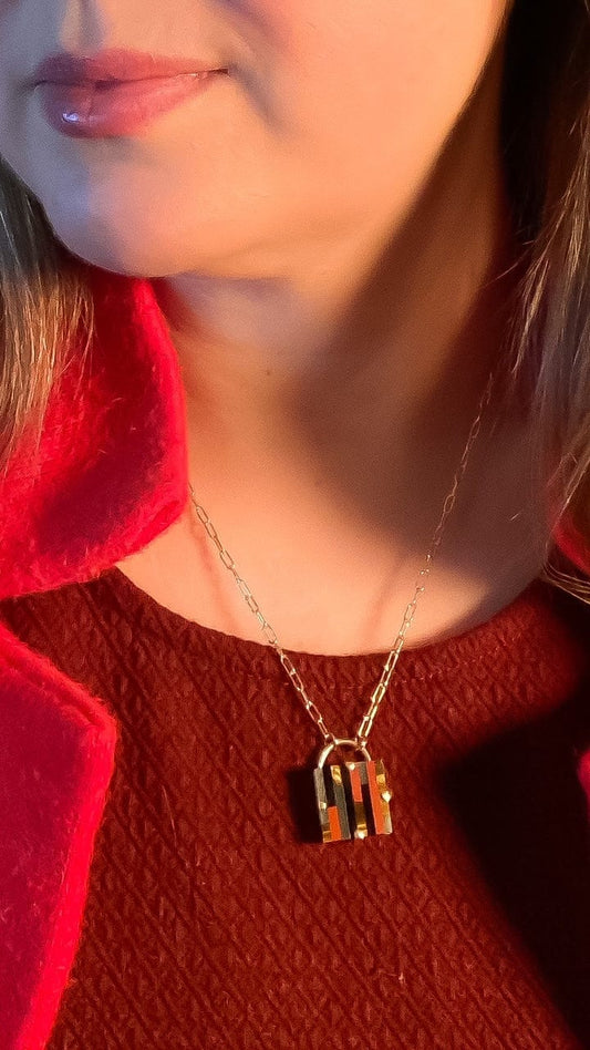 Limited Edition Striped Stone Pendant Necklace