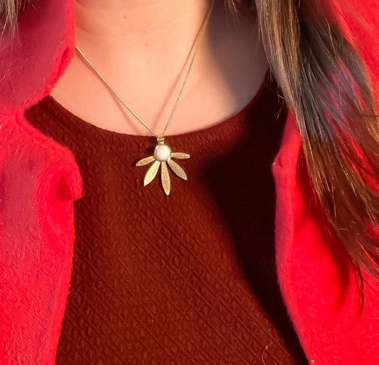 Laurel Pendant Necklace in Opal