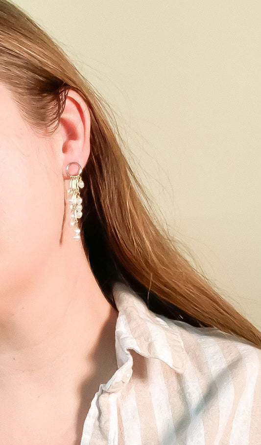 Charm Earrings with Freshwater Pearls