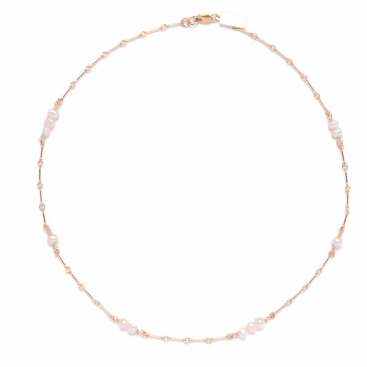 Freshwater Pearl Minimal Charm Necklace