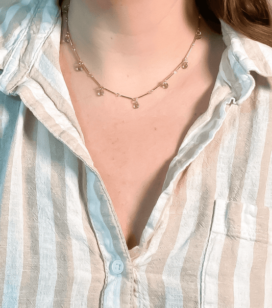 Teardrop Fringe Necklace in Peridot Glass