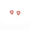 Colorblock Heart Studs- Pink + Red