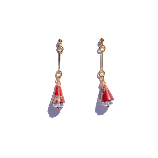Red Jasper Cone Earrings