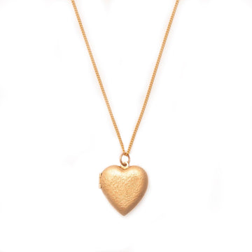 Vintage Textured Heart Locket Necklace