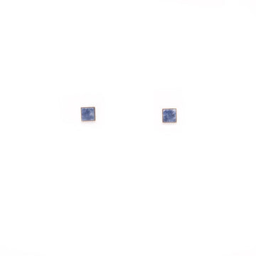 Tiny Square Studs in Sodalite