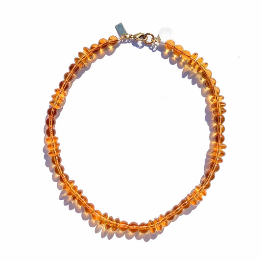 Topaz Glass Beaded Necklace