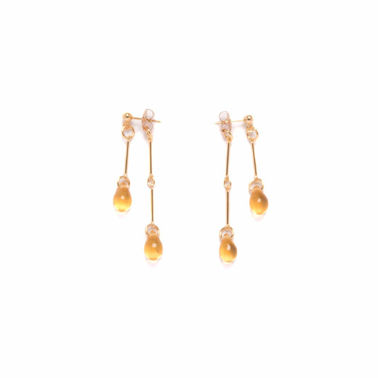 Topaz Glass Double Drop Earrings