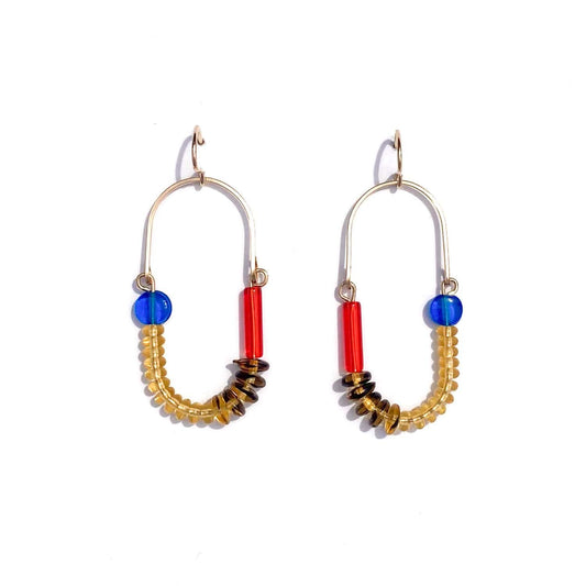Topaz, Tortoise, Ruby, and Capri Balance Earrings
