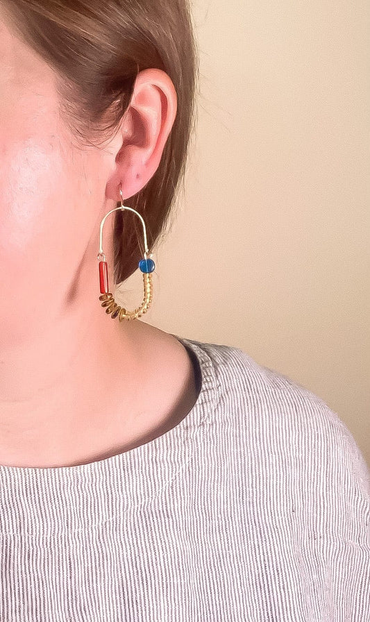 Topaz, Tortoise, Ruby, and Capri Balance Earrings