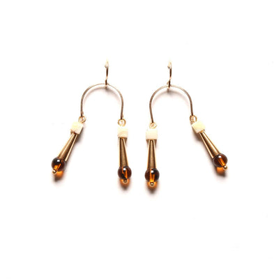 Tortoise + Crazy Lace Agate Conical Swing Earrings