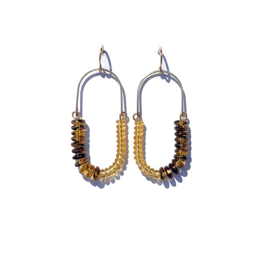 Tortoise + Topaz Balance Earrings