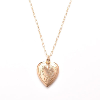 Vintage Gold Fill Heart Locket Necklace