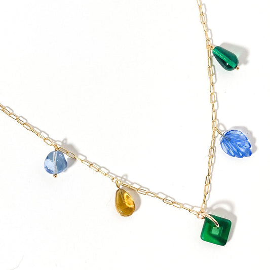 Vintage Glass Charm Necklace