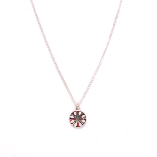 Silver Vintage Hex Charm Necklace- Good Luck All Year