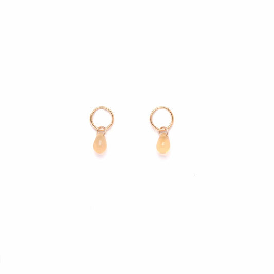 Yellow Opal Glass Teardrop Studs
