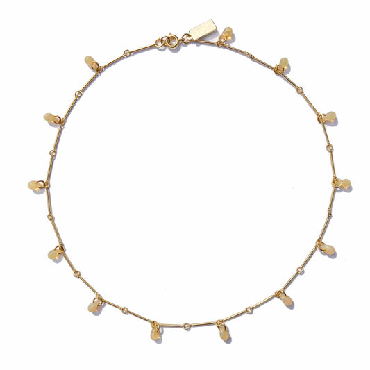 Teardrop Fringe Necklace in Yellow Opal