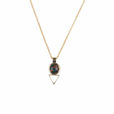 Tiny Elder Necklace in Black Opal