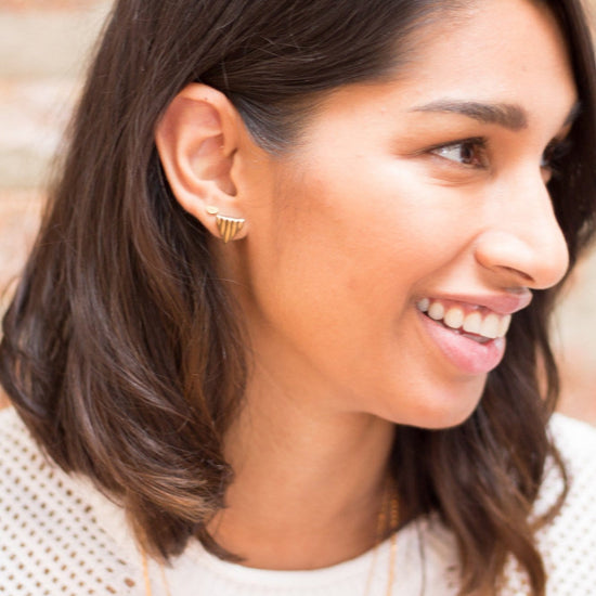 Faceted Triangle Studs - Michelle Starbuck Designs