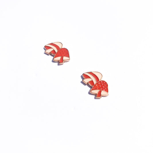 Mushroom Studs in Terra Cotta + Peach