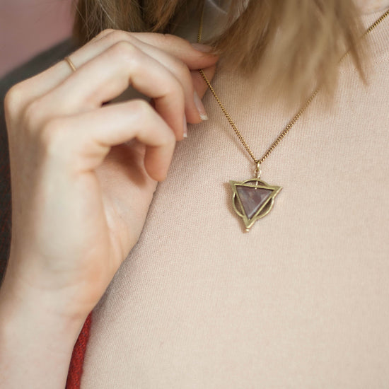 Mini Elder Necklace / Pink Marble - Michelle Starbuck Designs