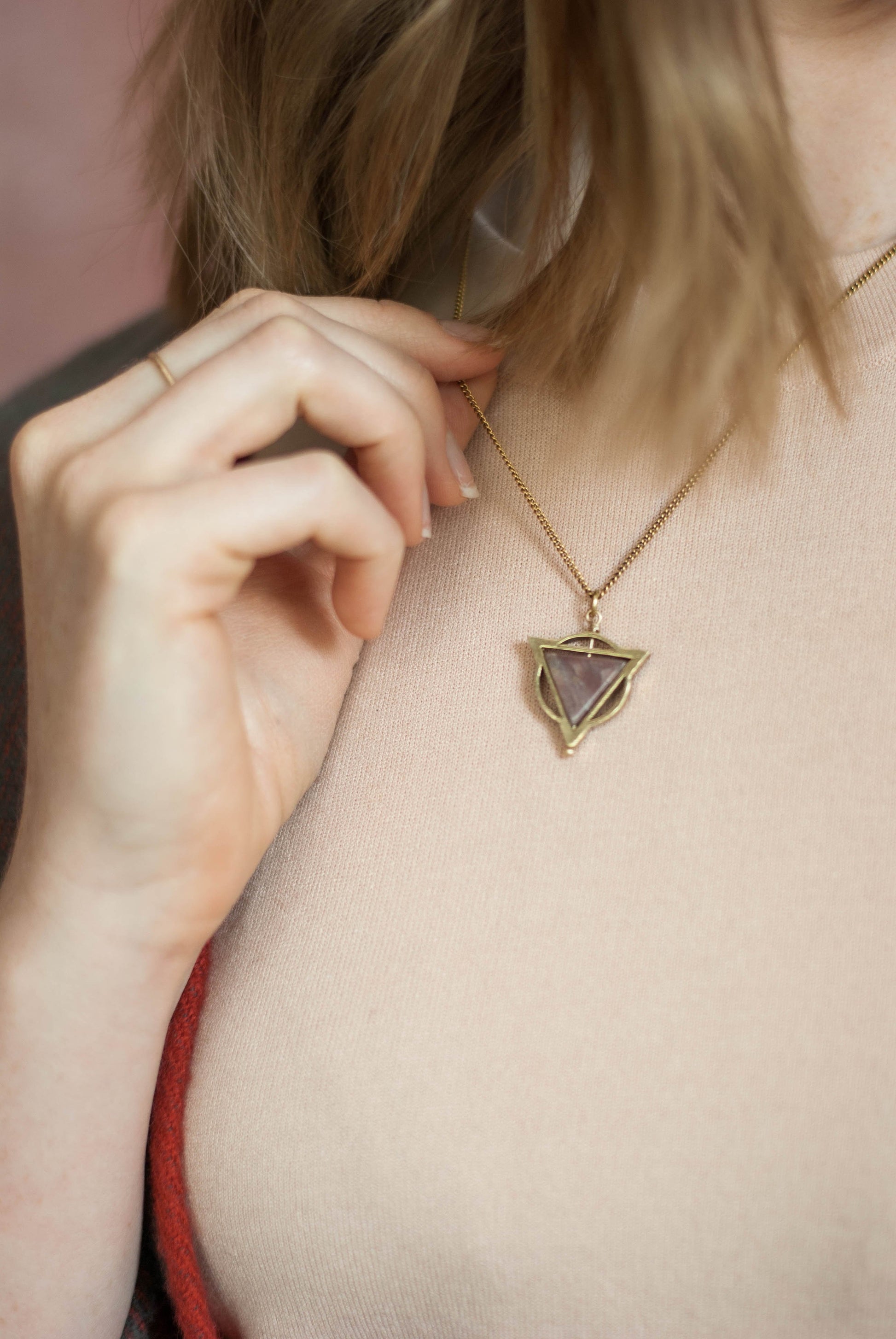 Mini Elder Necklace / Pink Marble - Michelle Starbuck Designs