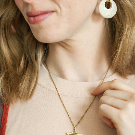 Mini Elder Necklace / Pink Marble - Michelle Starbuck Designs