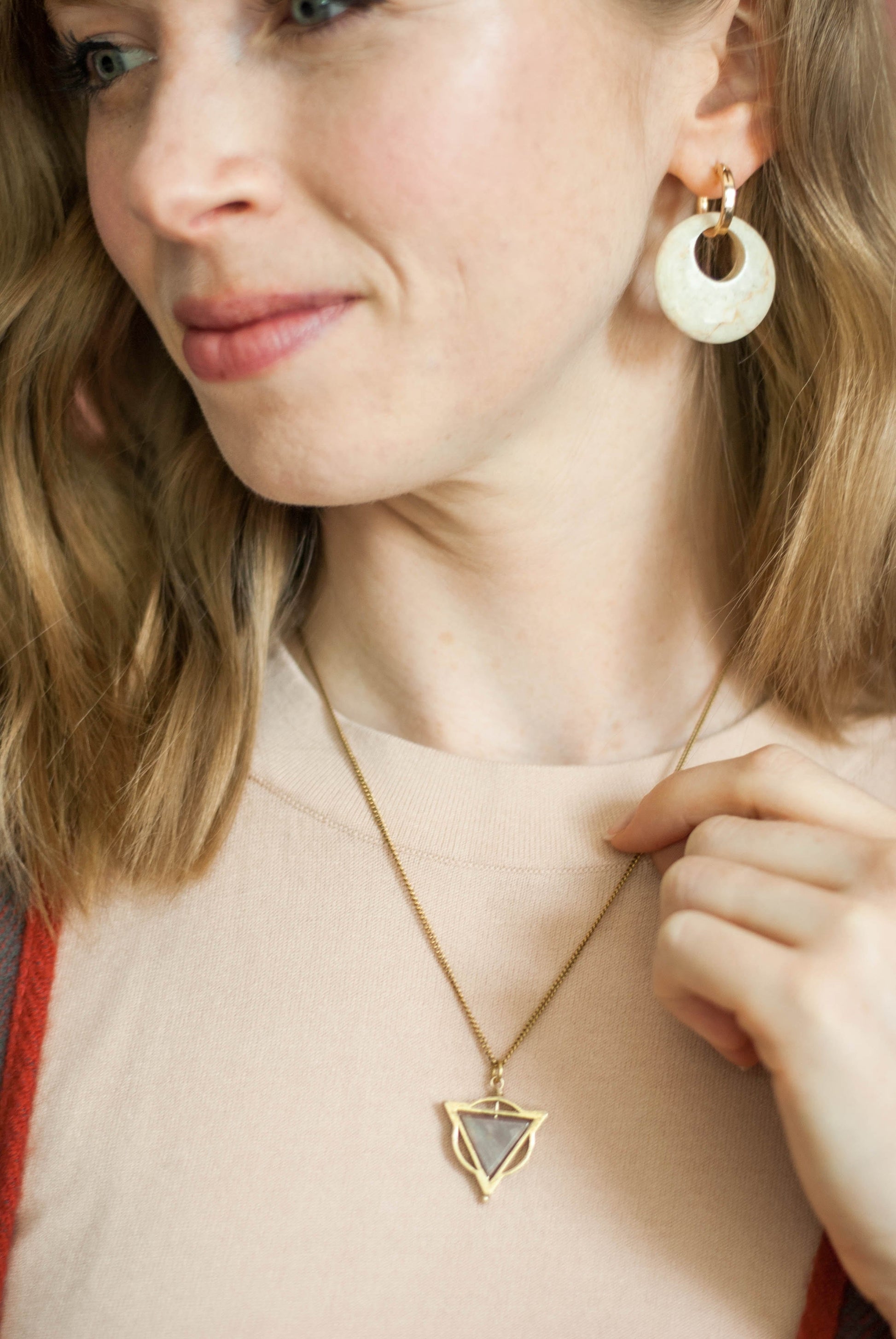 Mini Elder Necklace / Pink Marble - Michelle Starbuck Designs