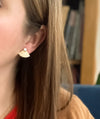 Mini Pleat Jacket Earrings with Mother of Pearl Studs