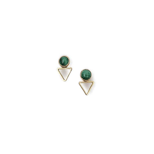 Tiny Elder Studs / Malachite - Michelle Starbuck Designs