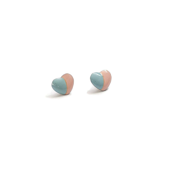 Vintage Enamel Pastel Heart Studs - Michelle Starbuck Designs