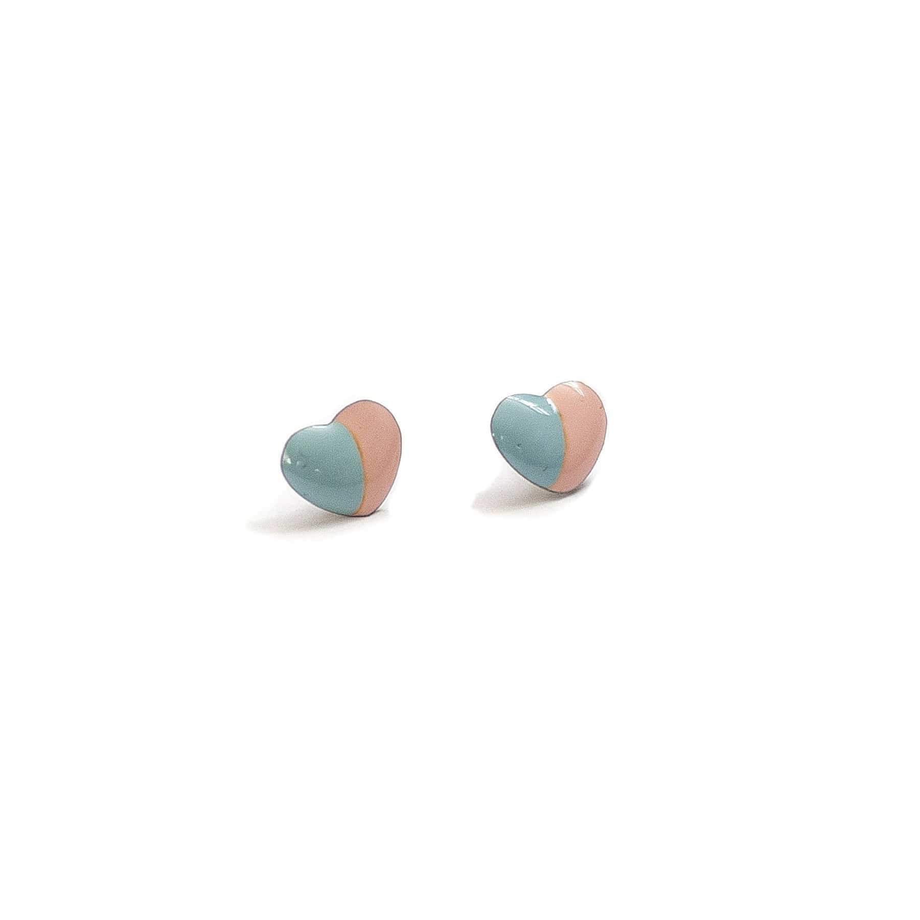 Vintage Enamel Pastel Heart Studs - Michelle Starbuck Designs